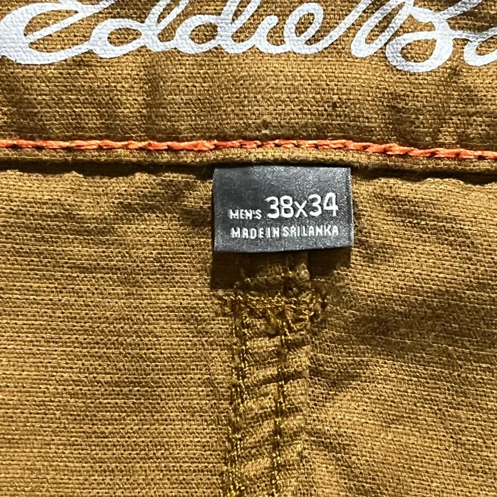 Eddie Bauer Corduroy Pants Mens 38x34 Brown Straight Fit Specially Dyed 0760